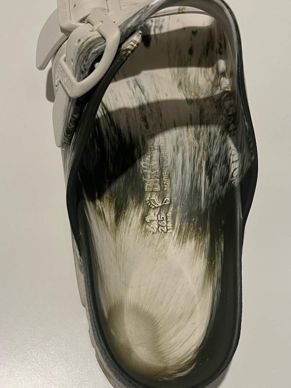 Birkenstock White and Black Marble EVA Arizona Sandals - Picture 3 of 3